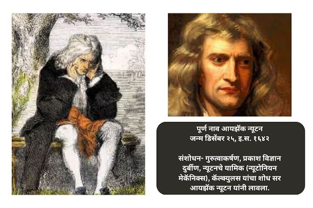 sir isaac newton information in marathi सर आयझॅक न्यूटन मराठी माहिती